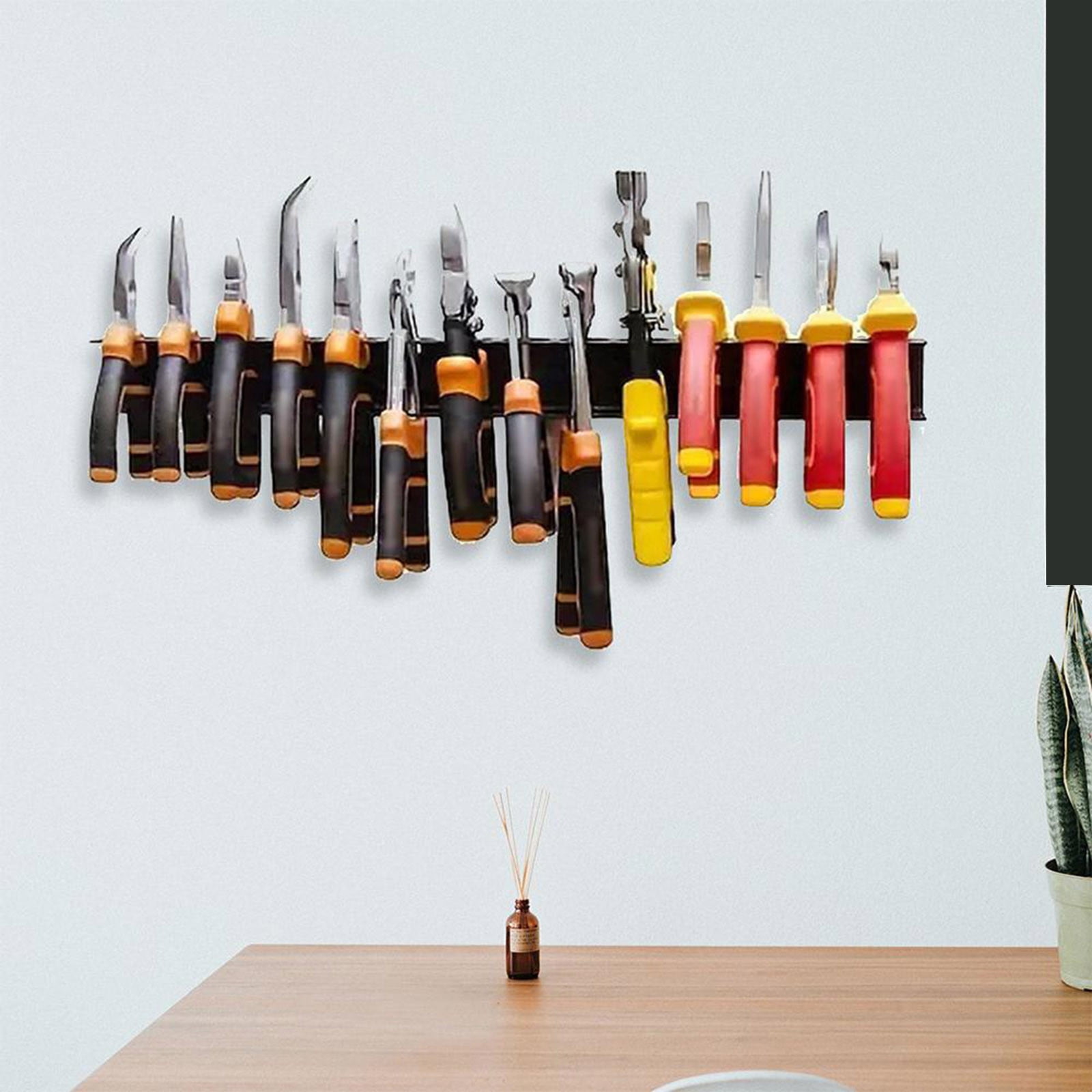 Screwdriver & Pliers Wall Rack - 14 Slot Metal Tool Organizer for Garage, Workshop or Toolbox, Durable Rustproof Screwdriver Holder with Mounting Hardware Included