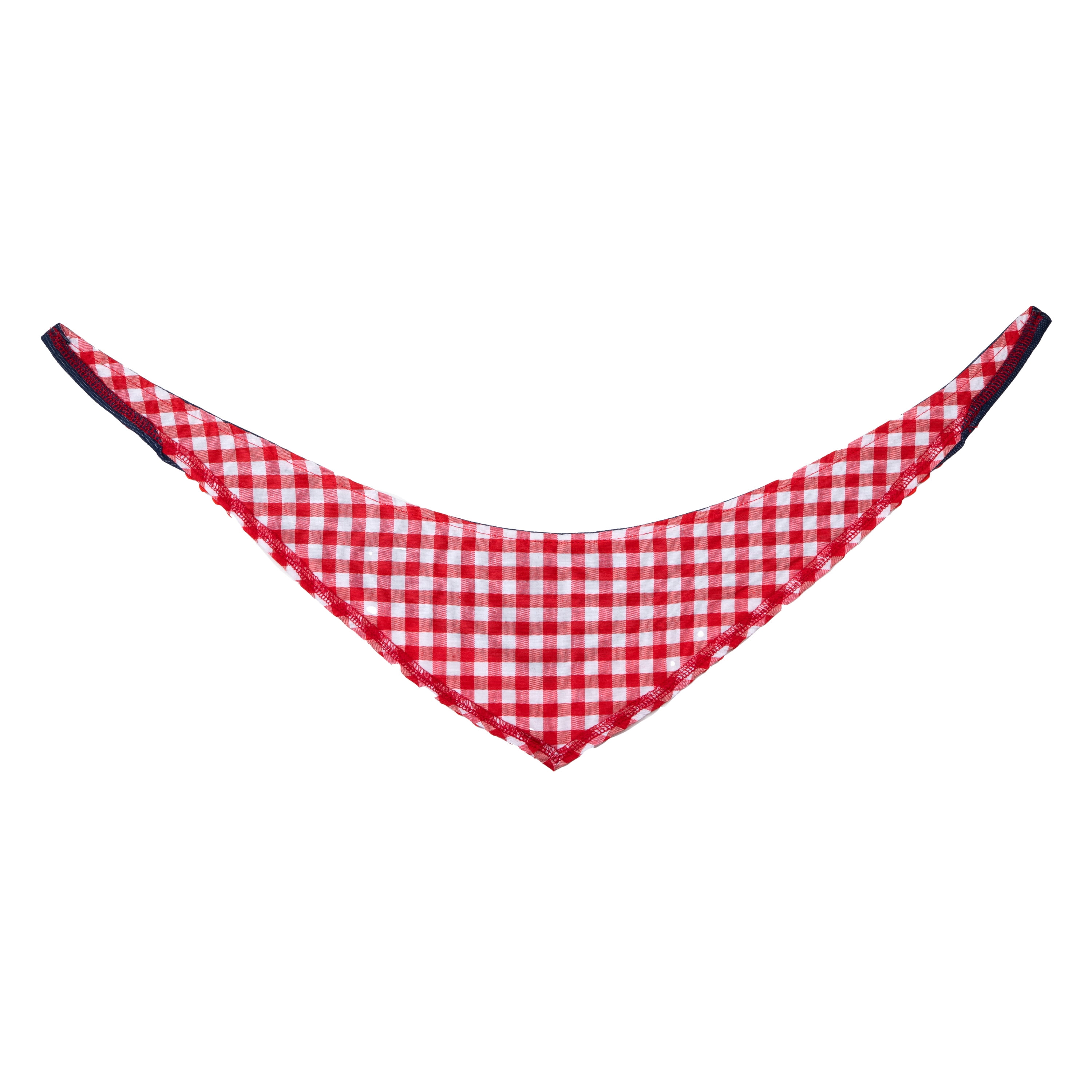 Doggy Parton, Dog Clothes, Denim & Gingham Dog Bandana, Blue, M/L