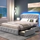 thumbnail image 2 of Queen size bed frame with headboard and 4 drawers, velvet upholstered bed frame, large platform bed frame with storage My Lux Decor Round, 2 of 8