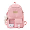 thumbnail image 1 of Mochila escolar informal Mochila de nailon Mochila estilo preppy con varios bolsillos (rosa) Likrtyny Para Estrenar, 1 of 8