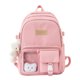 thumbnail image 2 of Mochila escolar informal Mochila de nailon Mochila estilo preppy con varios bolsillos (rosa) Sywqhk Para Estrenar, 2 of 8