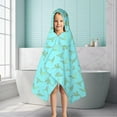 thumbnail image 6 of LightBlue Cartoon Dinosaurs VariedShapes Pattern Hooded Bath Towel，50"x30" for Ages 3 To 12 Kids, Quick Dry Lightweight Soft Microfiber Hood Beach Towel Cover Up for Kids, 6 of 7