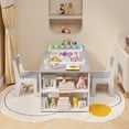 thumbnail image 4 of Asofer Kids Art Table with Storage, Kid Acitivity Table and Chair Set for Playing Painting Studying Crafting, White/Gray, 4 of 10