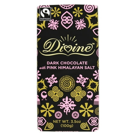 Divine Dark Chocolate - Divine - Dark Chocolate Bar with Pink Himalayan Salt - 3.5 oz.