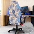 thumbnail image 4 of SCRAWLGOD Monstera Leaf Print Blue Beige 4 Pieces Gaming Chair Covers Slipcovers Stretch Game Chair Cover with Armrest Covers Universal Fit Rotating Gaming Armchair Protector, 4 of 7