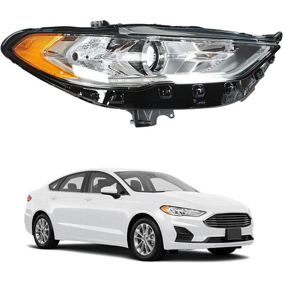 labwork Headlight Replacement for 2017 2018 2019 Ford Fusion Halogen w/LED DRL Projector Headlamp Assembly Right Side (Passenger Side)