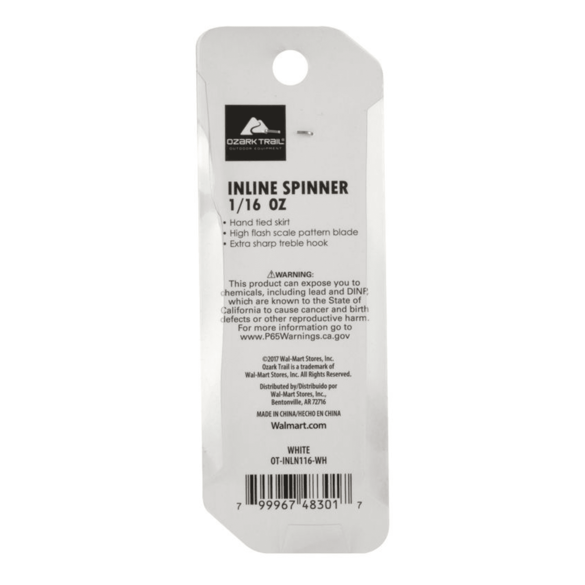 Ozark Trail 1/16 oz White Inline Spinner