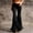 hwj# Black969, variant on Women Pants Retro Western Fringe Bottom Flared Pants Solid Color Slim Fit High Waist Soft Trousers Casual Boho Bottoms Fashionable Comfortable Stylish Clubwear,Black,M
