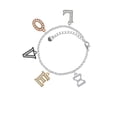 thumbnail image 2 of Delight Jewelry Silvertone Large Greek Letter - Xi - Multi-Colored Crystal Love Charm Bracelet, 2 of 5