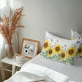 thumbnail image 4 of Outdoor Waterproof Pillow Covers Watercolor Sunflower Butterfly Greenery Decorative Throw Pillow Protectors for Sofa Couch,20x12in 2 Pack, 4 of 9