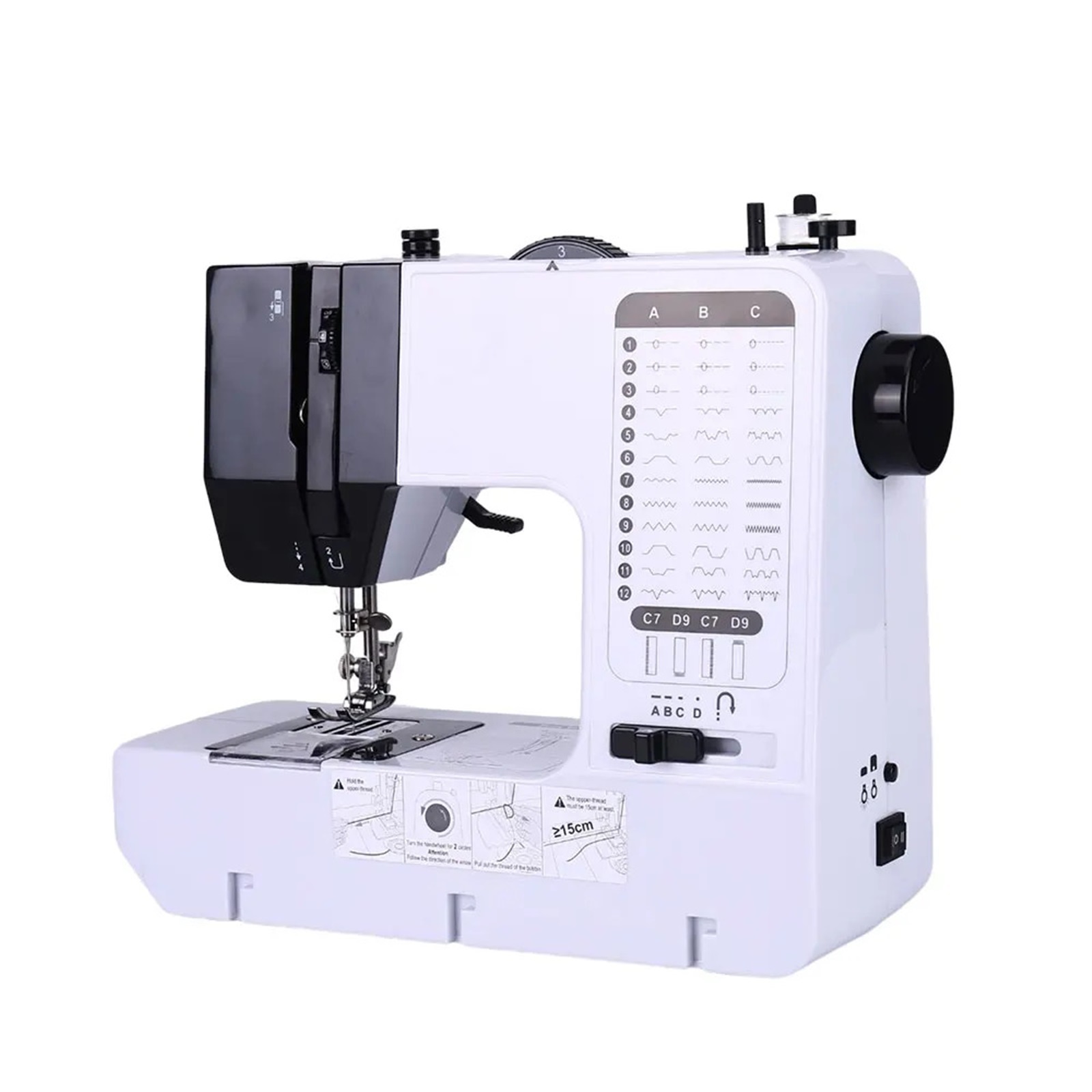 Domestic Sewing Machine Portable Handy Mini Overlock Knitting Start Button Electrec With Pedal Table