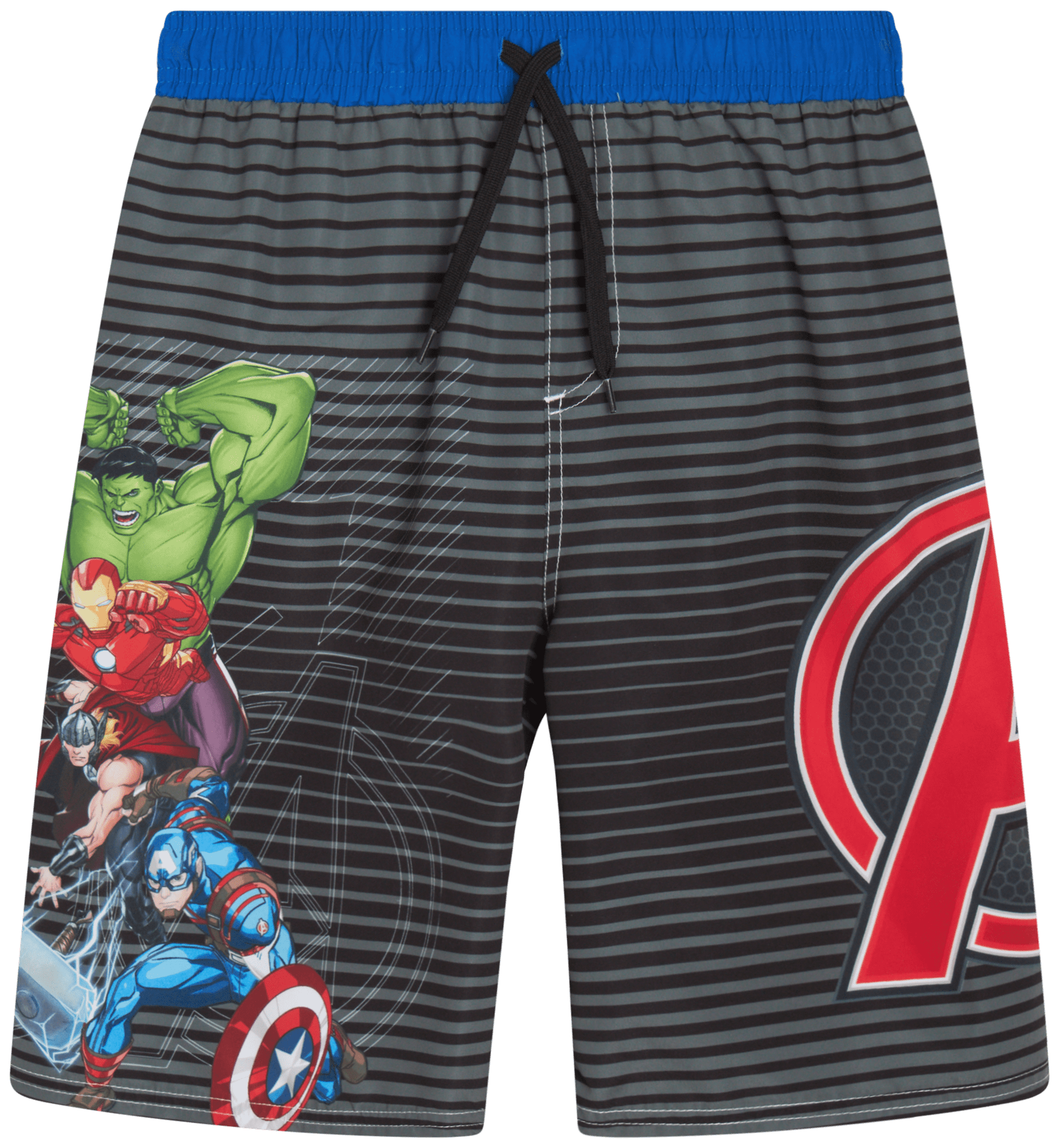 Marvel Avengers Boys’ Swim Trunks Captain America, Iron Man, Black
