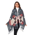 thumbnail image 3 of FORMRS Womens Scarf Winter Soft Long Big Warm Shawls Wrap Tassel Scarves, Blue Christmas Santa, 3 of 9