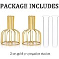 thumbnail image 4 of Glass Propagation Station with Metal Frame, Gold Flower Vase, Test Tube Vase for Hydroponic Plant, Small Bud Vase for Home Kitchen Office Table Top Decor, 4 of 7