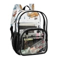 thumbnail image 2 of PVC Transparent Backpacks Clear Backpack for Travel and Outings Watercolor Airplane Pattern, 2 of 7