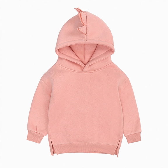 KPOPLK Toddler Boys Fleece Hoodies 6 9 12 18 Months 2T 3T Boy Long Sleeve Pullover Basic Solid Hooded Sweatshirts Pink Size 18-24 Months