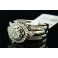 thumbnail image 2 of Diamond 3 Piece Bridal Set 14K White Gold Round Flower Design Engagement Ring, 2 of 7