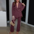 thumbnail image 2 of Xingpeng Classic Women's Blazer Jacket Fall Winter Business Casual Long Sleeve Notch Lapel Work Office 2026 Wine M, 2 of 9