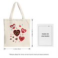 thumbnail image 3 of Colorful Heart Pattern Tote Bag - Canvas Reusable Features Polka Dots & Bows Perfect for Shopping Travel & Parties, 3 of 4