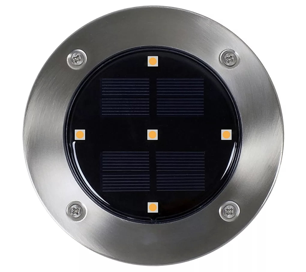 Berkley Jensen 6-Lumen Solar Disk Mark Lights, 6 pk. - Stainless Steel