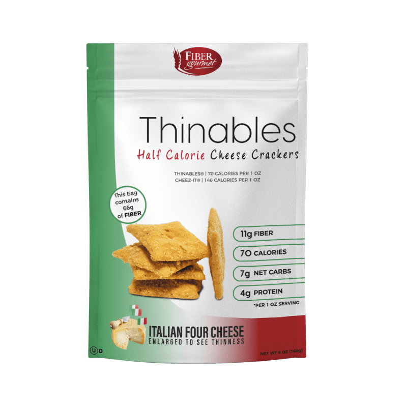 Thinables, Italian Four Cheese, Low Carb Crackers, High Fiber Crackers