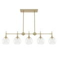 thumbnail image 2 of Hunter - Xidane 5-light Alturas Gold, Extra Large Chandelier, Dimmable, Mid Century Modern Style, Linear Shaped, for Bedrooms, Kitchens, Dining, Living Rooms - 19747, 2 of 9