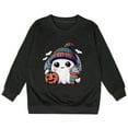 thumbnail image 3 of MIASHUI Chandails à Capuchon et Chandails pour Filles Mode Enfants Halloween Mignon Imprimé Col Rond Sans Capuche Manches Longues Chandail Noir, 4-5 Ans, 3 of 3