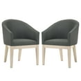 thumbnail image 6 of Jasper Driftwood Finish 3-PC 59"Rd Dining Tbl.Set w/Pedestal Base+Barrel Chairs, 6 of 11