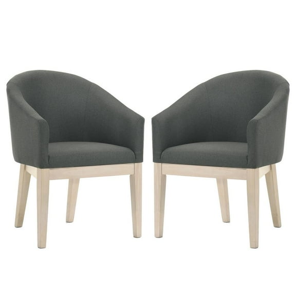 Lilola Home Neroli Set of 2 Gray Fabric Barrel Accent Chair