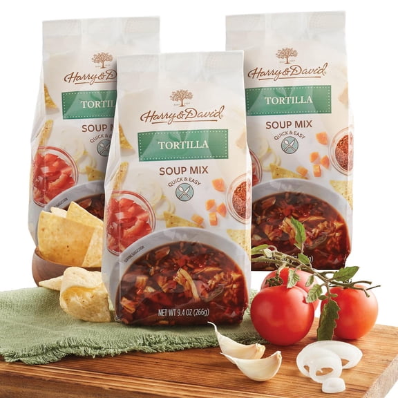 Harry & David Totilla Soup Mix 3-Pack – Tomato-Based Gourmet Soup Mix, Easy To Prepare With Chicken & Tortillas, 9.4 Oz Each