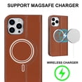 thumbnail image 2 of Funda antirrobo con cierre magnético para iPhone 14 Pro, compatible con carga magnética, piel sintética y TPU, diseño tipo billetera, ranuras para tarjetas, 2 of 5