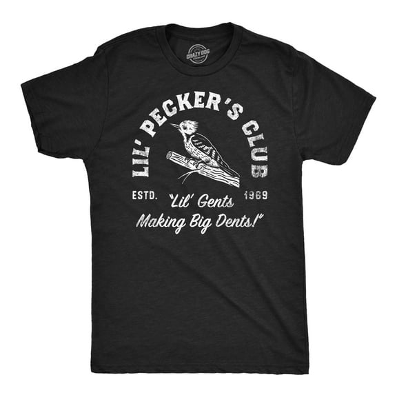 Mens Funny T Shirts Lil Peckers Club Sarcastic Bird Graphic Novelty Tee for Men Graphic Tees