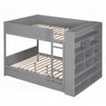 thumbnail image 6 of Space-Saving Full Bunk Bed with Drawers & Cabinet, Gray, 6 of 11