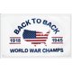 thumbnail image 1 of Bandera de los Campeones de la Segunda Guerra Mundial, espalda con espalda, bandera de poliéster con ojales de latón, pancarta para exteriores de 3 x 5 pies, 1 of 5