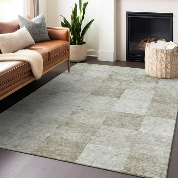 Addison Rugs Chantille Indoor/Outdoor Transitional Geometric Beige Washable Rectangle Rug, 10' x 14'