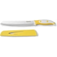 thumbnail image 1 of Starfrit 8-Inch Bread Knife - Efficient Serrated Blade with Protective Cover - Non-Stick Coating - Yellow & White, 1 of 3