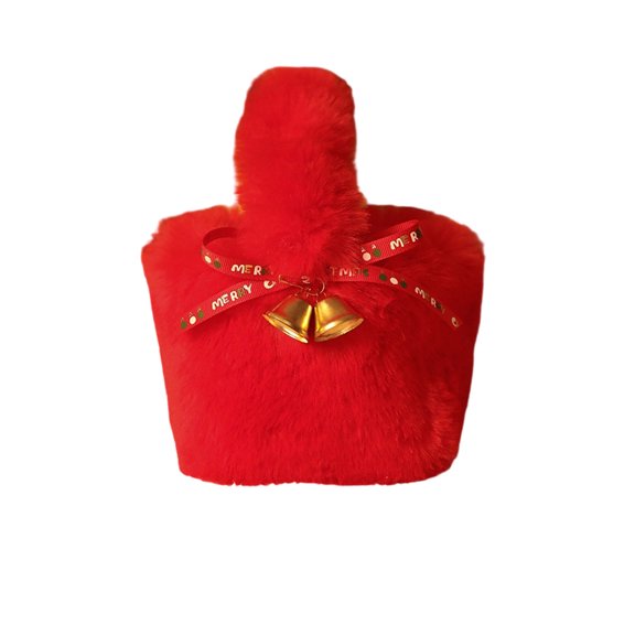 FastXmas Christmas Gift Bag Set,5.5x5.5 Inches Christmas Packaging Gift Bag,Christmas Gift Bag Inclued 1x Gift Gag 1x Ribbon 2x Bell 1x Gourd Needle 1x Brooch 1x Fur Ball,Candy Bag for Party,Holiday