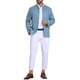 thumbnail image 2 of Inspire Chic Conjunto Chaqueta Casual para Hombre, Blazer de Ante de Cuello Alto, de Un Solo Botón, L Azul, 2 of 6