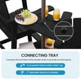 thumbnail image 5 of LOYALICE Tall Plastic Adirondack Chair Set of 2 W/ Outdoor Barstools and Connecting Tray, Black, 5 of 11
