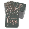 thumbnail image 1 of Inkdotpot Real Rose Gold Foil Made With Love Text Tags Favor Hang Paper Tags 100 Pack, 1 of 6