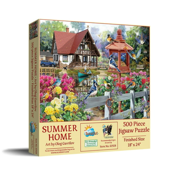 SUNSOUT INC - Summer Home - 500 pc Jigsaw Puzzle by Artist: Oleg Gavrilov - Finished Size 18" x 24" Garden - MPN# 61928