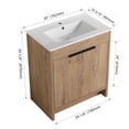 thumbnail image 4 of BNK 30 Inch Freestanding Bathroom Vanity with White Ceramic Sink, Modern Floor Standing Bathroom Vanity Set, Single Bathroom Vanity and Sink Combo, with 2 Doors, 4 of 12