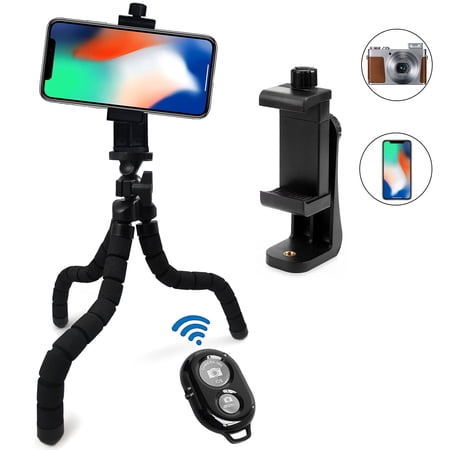 Acuvar 10 Flexible Tripod with Phone Mount and Bluetooth Remote adjustable smartphone tripod with quick release