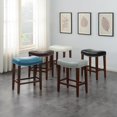 thumbnail image 3 of Leather Backless Barstool,Counter Stools 2 pcs Set, 3 of 9
