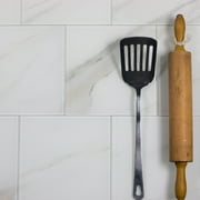 Abolos- Nature 8" x 8" Glass Subway Tile in Calacatta White/Gray Veins (13.33sqft / 30pc Box)