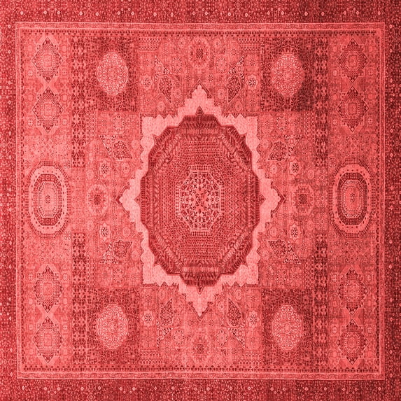 Ahgly Company Indoor Square Oriental Red Modern Area Rugs, 3' Square