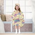 thumbnail image 7 of FORMRS Wearable Blanket Hoodie with Sleeves for Kids Cozy Flannel Sweatshirt, Neon Skates, 7 of 7