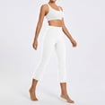 thumbnail image 5 of Capri Yoga Pants Womens High Waisted Wide Leg Pants Cropped Flare Leggings for Travel Casual and Lounge White 2XL, 5 of 9
