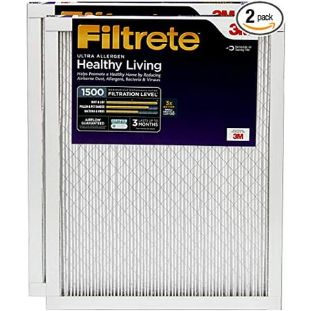 Filtrete 20x25x1, AC Furnace Air Filter, MPR 1500, Healthy Living Ultra Allergen, 2-Pack