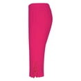 thumbnail image 6 of Cropped Trousers for Women Ladies Capri Leggings Summer Pants Short Crop Stretch 3/4 Length Three Quarter Pedal Pusher Clothes Elasticated Bengaline Cut Off Hot Pink XL, 6 of 7